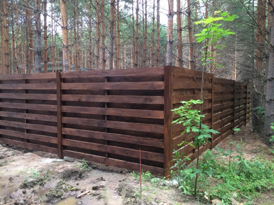 Черный забор из дерева