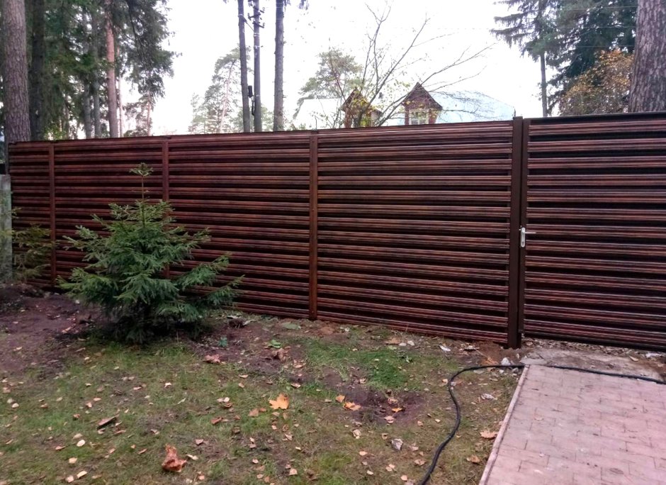 Забор евроштакетник горизонтальный Гранд лайн