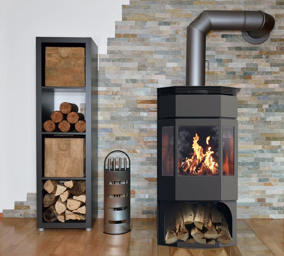 Печь-камин «Сибирь-12» (стальная со стеклом)