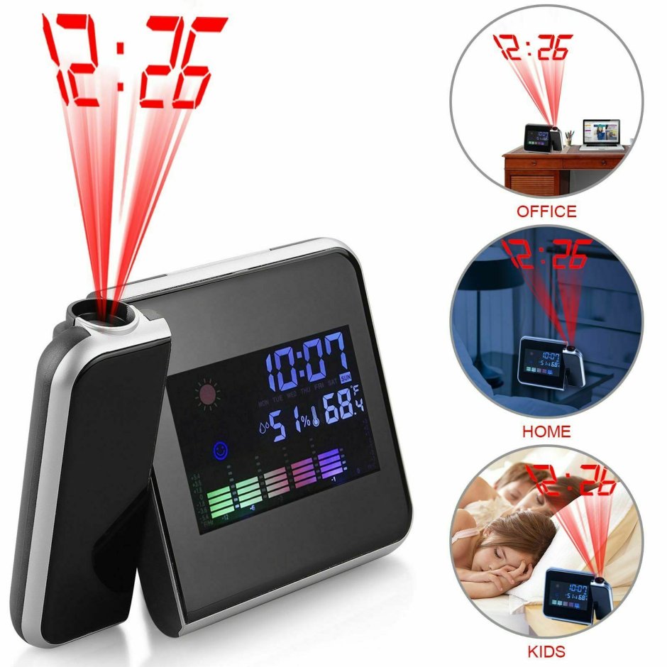 Метеостанция с часами-проектором Color Screen Calendar 8190