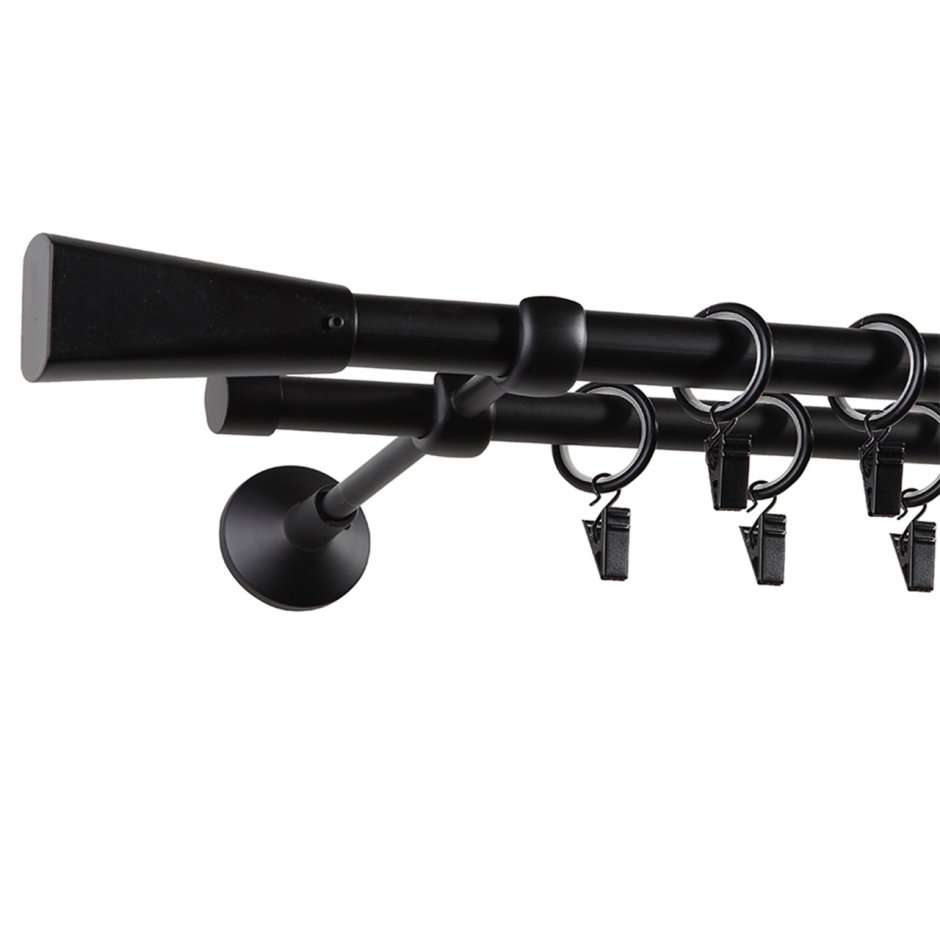 Карниз уют 683квв.d20 ОСТ двухрядный черный металл Гиро 160 см