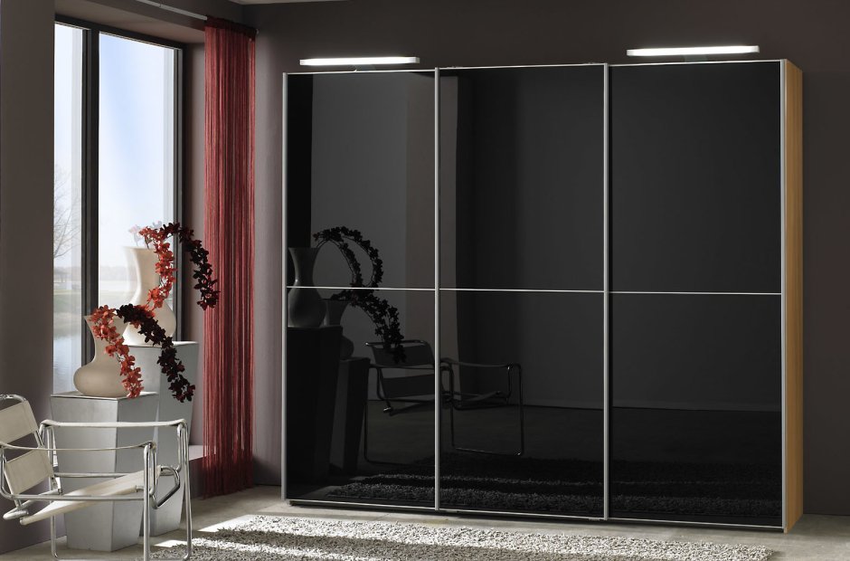 Двери купе черный лакобель