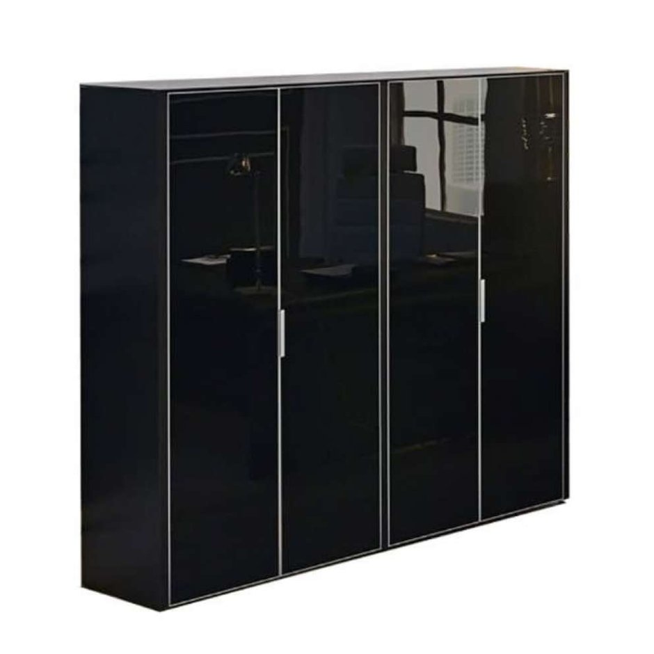 Шкаф для бумаг с гардеробом ellib041 Black