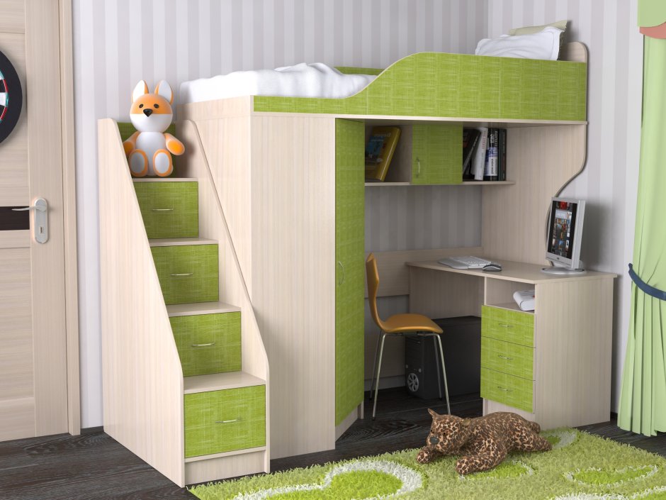 Кровать-чердак СЛАВМЕБЕЛЬ квартет-2