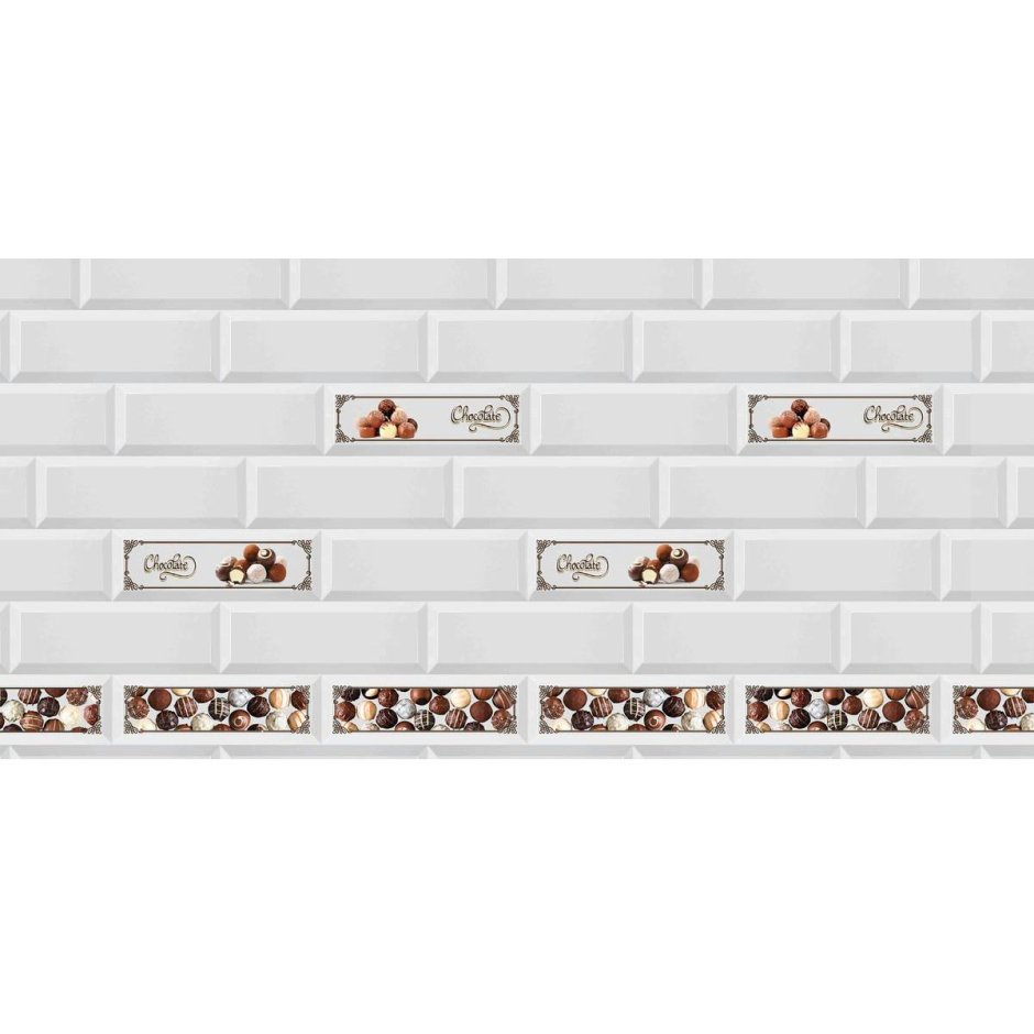 Кухонный фартук АБС 3000 600мм шоколад керамика