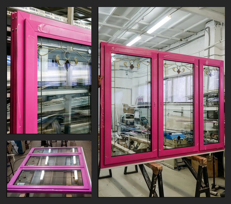 Цветные рамы окон