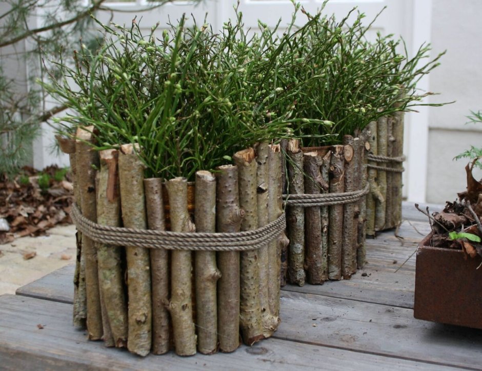 Кашпо из веток