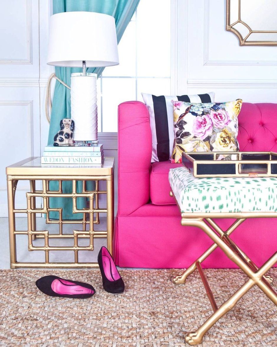 Сочетание цветов с розовым в интерьере