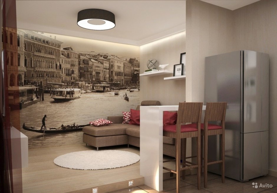 Фотообои в интерьере кухни