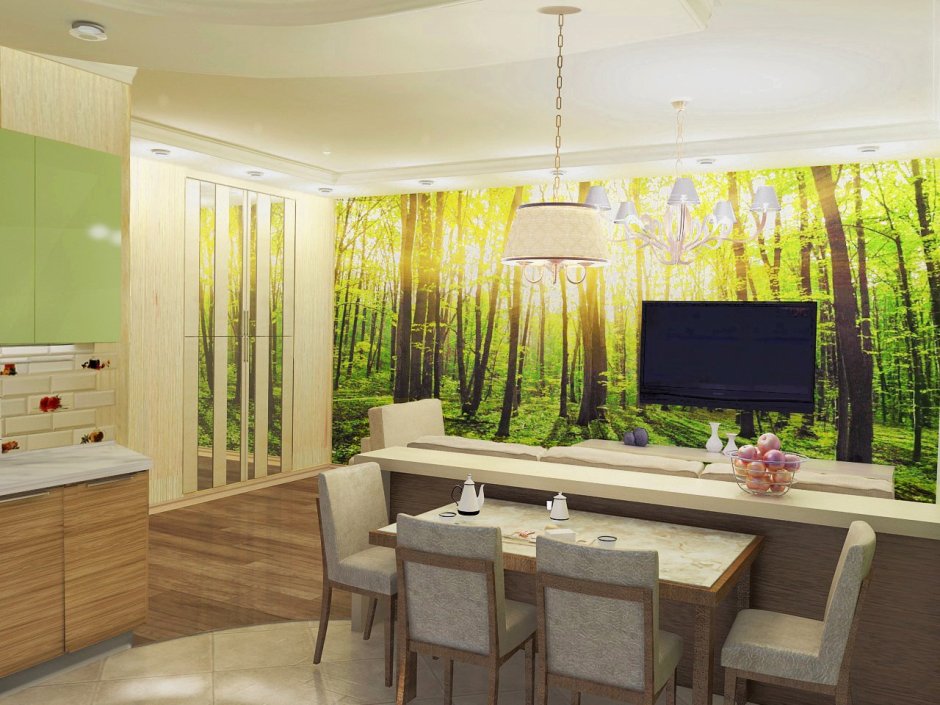 Кухня в стиле леса