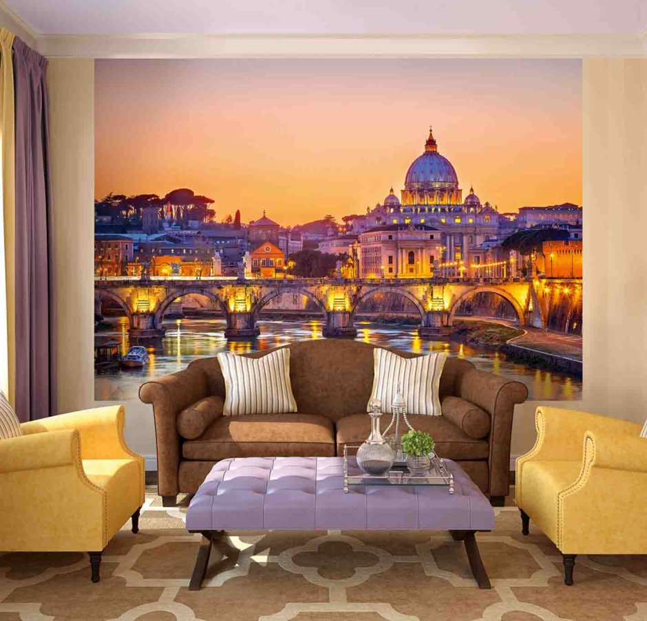 Фотообои интерьер в гостиной