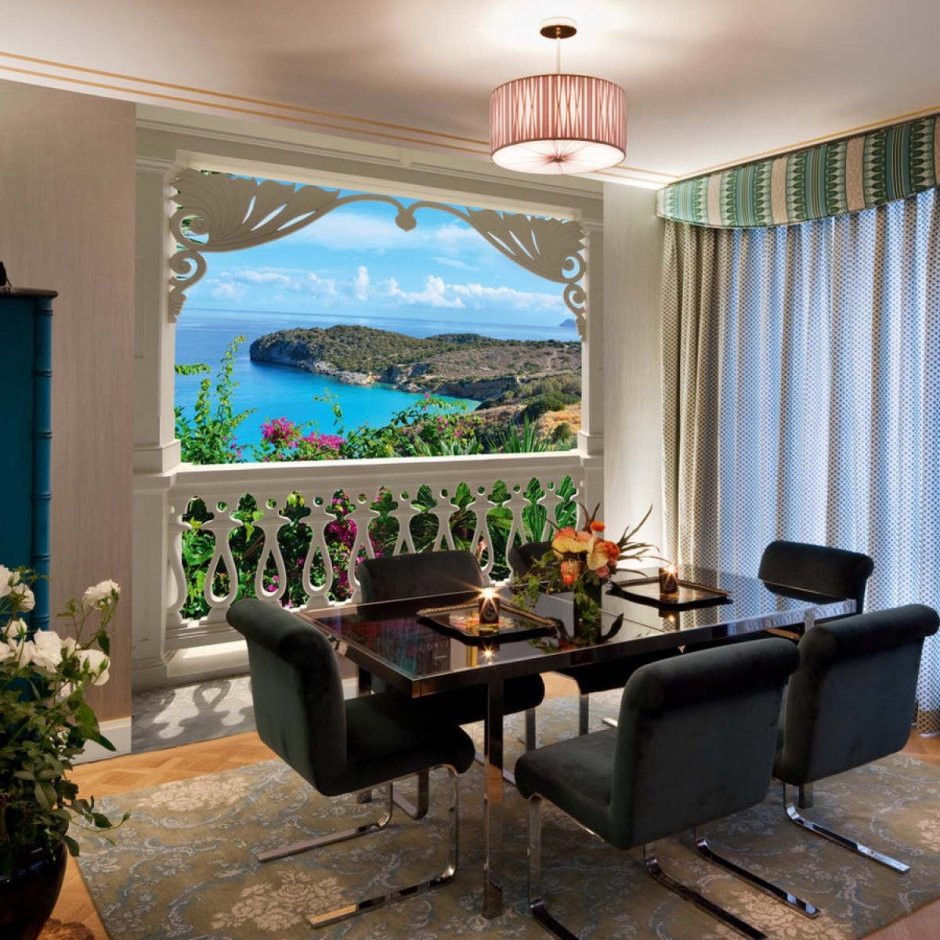 Фотообои в интерьере кухни