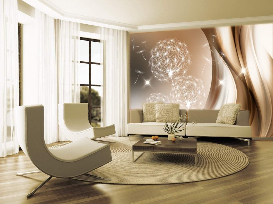 Фотообои для гостиной комнаты