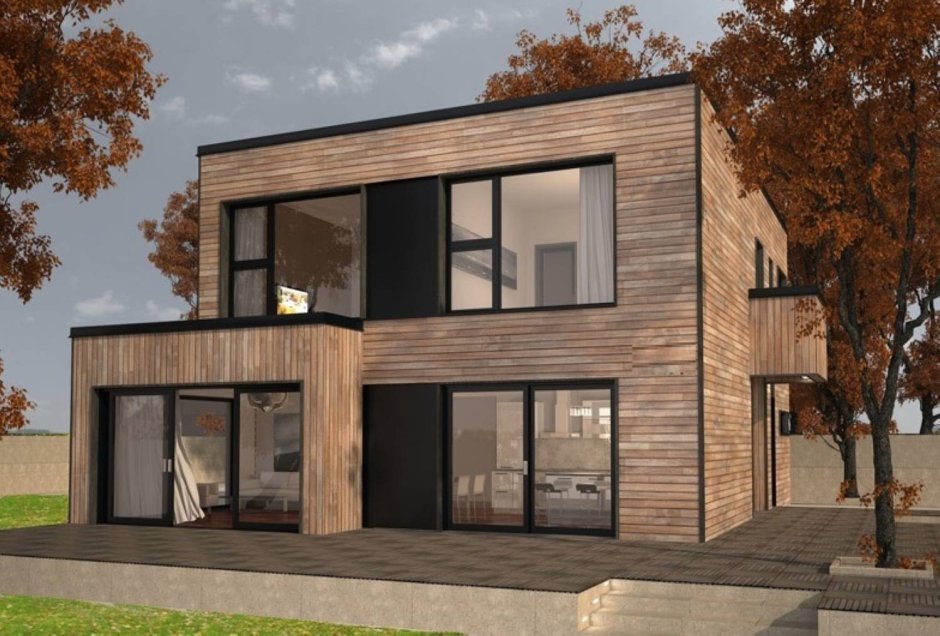 Каркасный дом с плоской крышей проекты