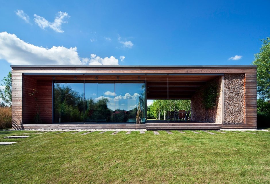 Дом с односкатной крышей в стиле лофт