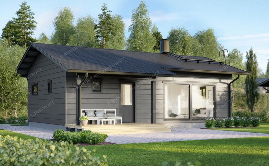 Дом баня одноэтажный финский проект