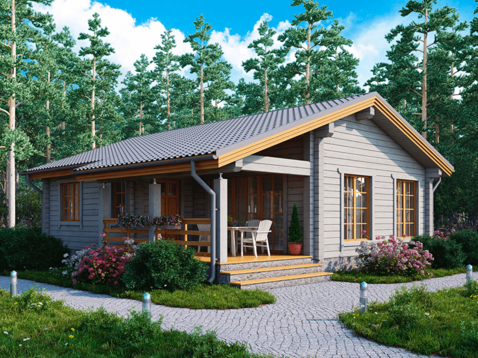 Дом из клееного бруса 1 этажный Kontio