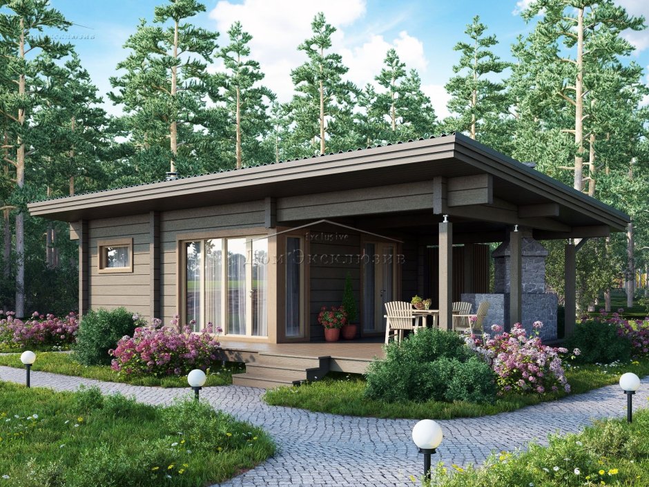 Баня из клееного бруса проекты с односкатной крышей