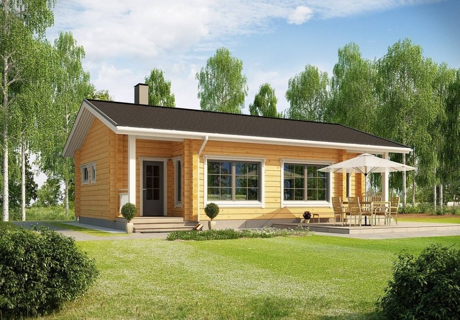 Дом 120 м2 одноэтажный деревянный дом