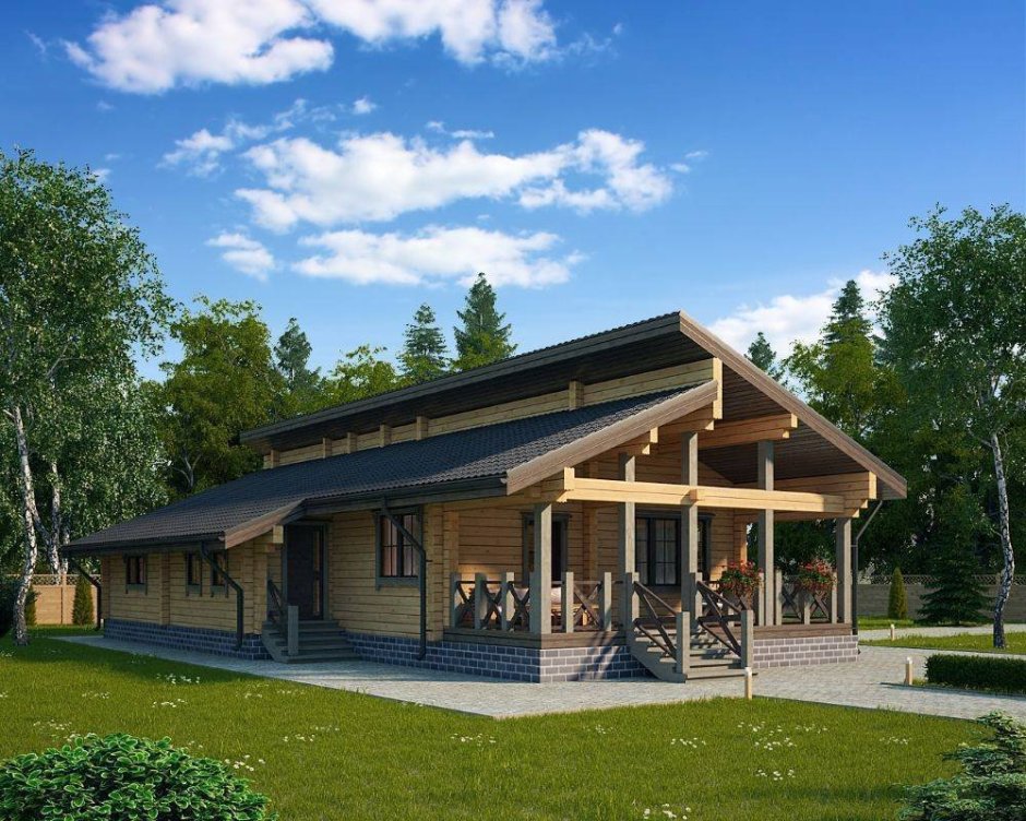 Дом Шале из клееного бруса 100кв м