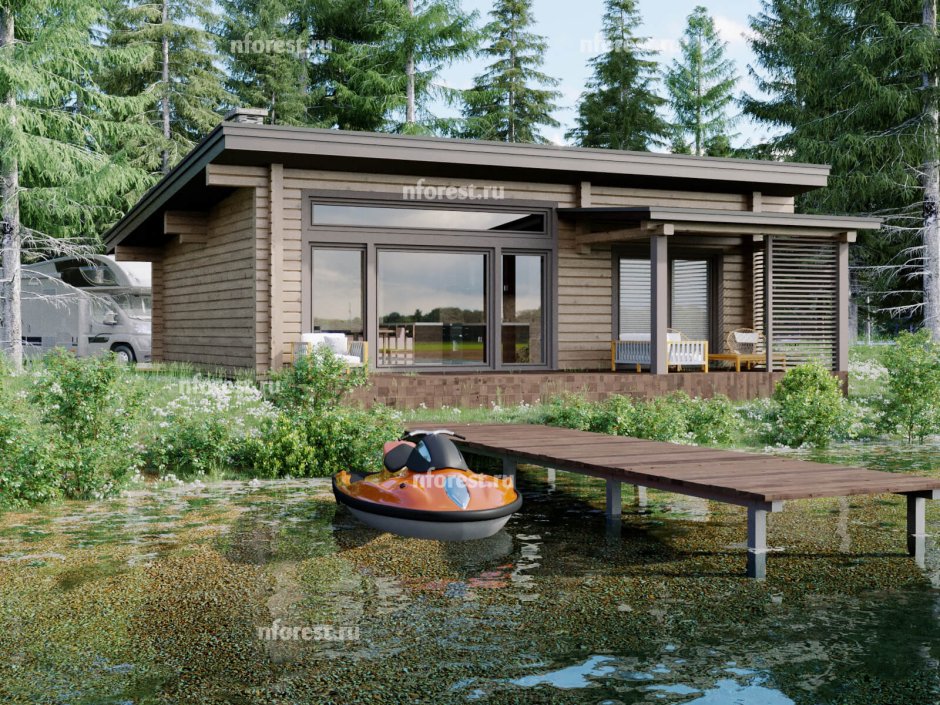 Скандинавский дом 80 кв метров с односкатной крышей