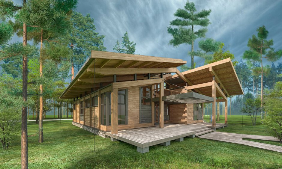 Дом из клееного бруса Скандинавия