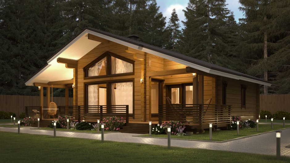 Дом Шале из клееного бруса 100кв м