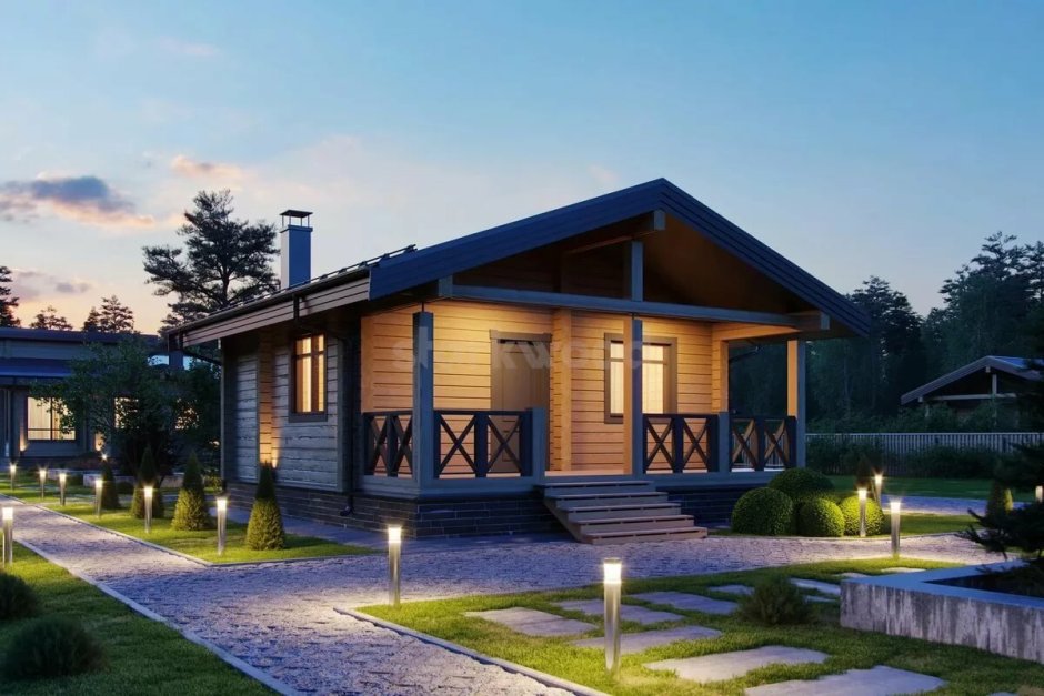 Дом из клееного бруса 1 этажный Kontio