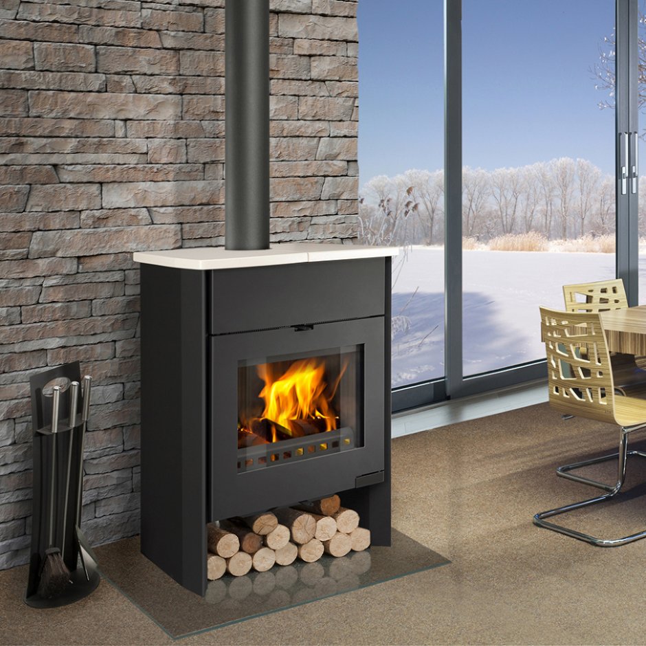 Дровяная печь-камин Romotop Riano 02 керамика