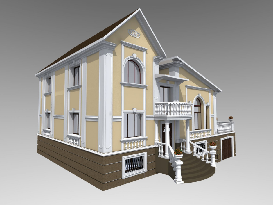 Фасады домов из пенополистирола