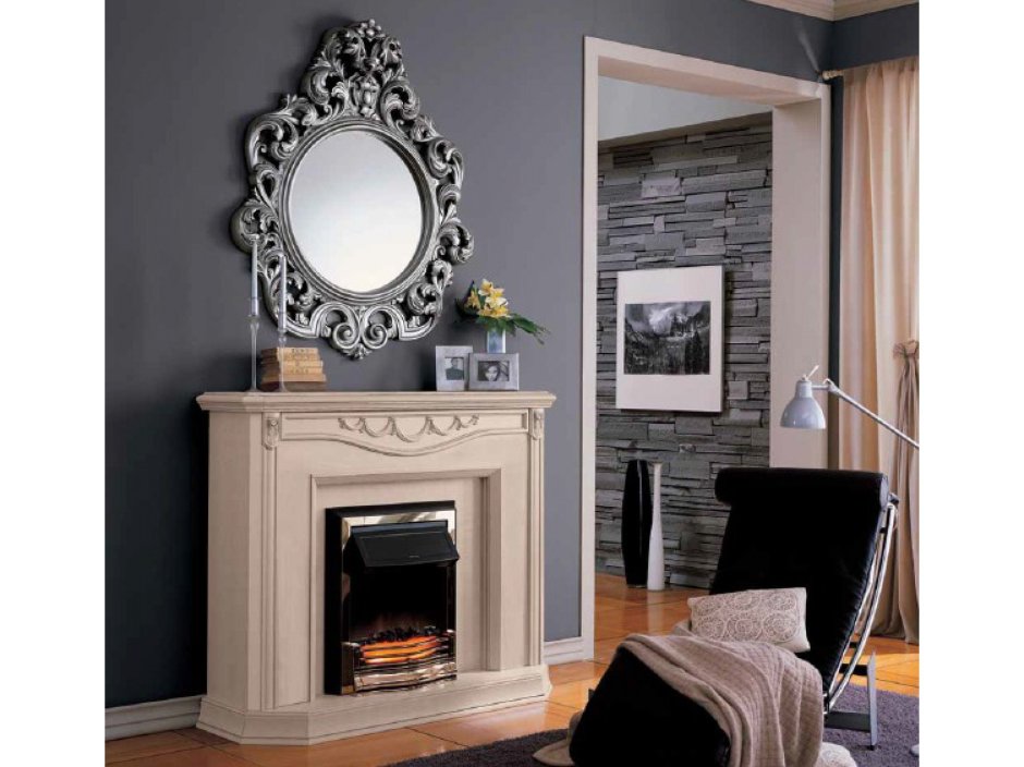 Камин с зеркалом