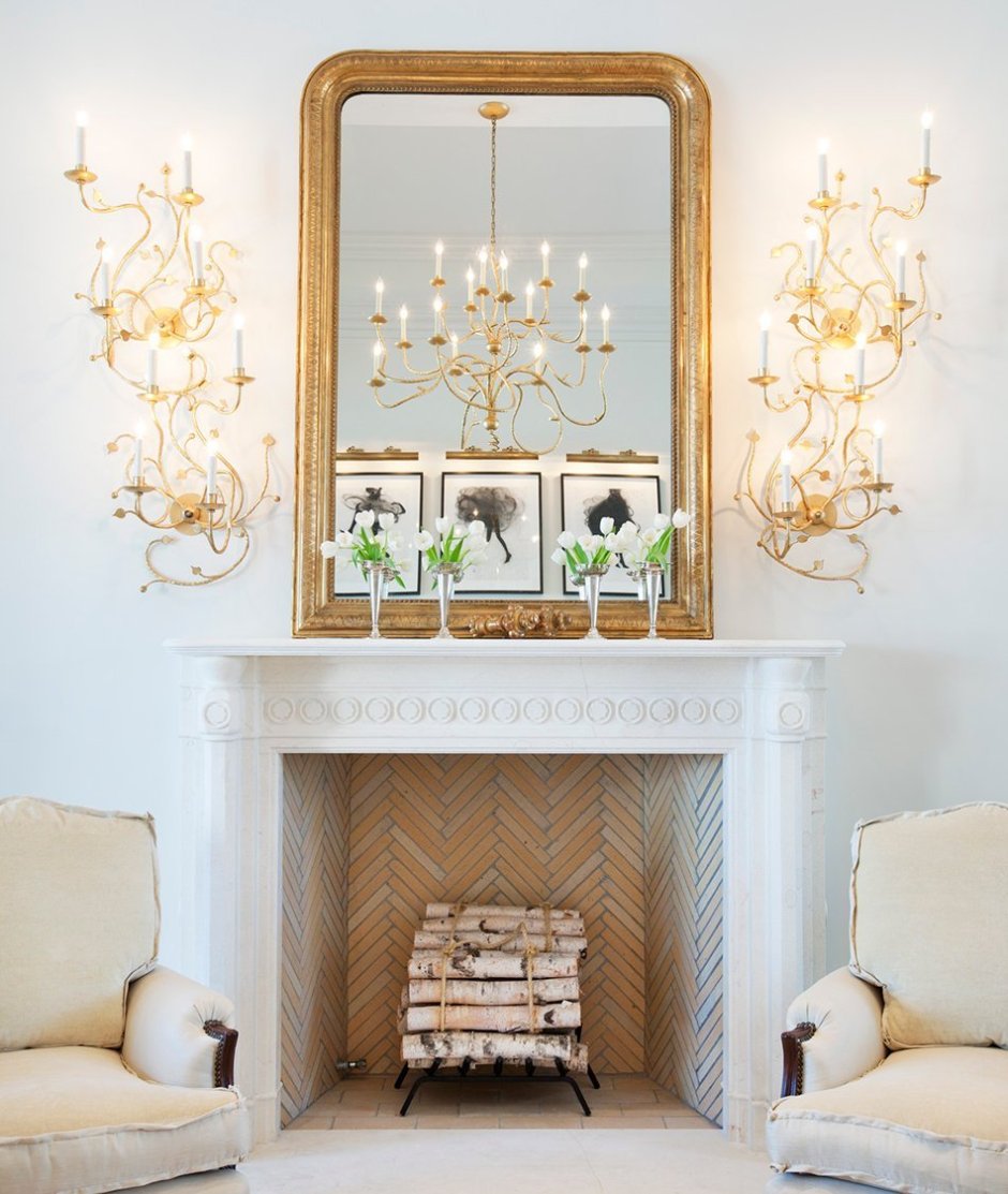 Зеркало над камином, декор