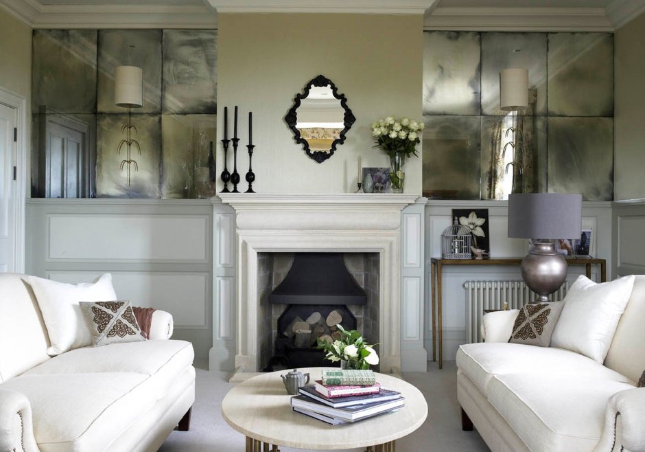 Зеркала для гостиной с камином на стену