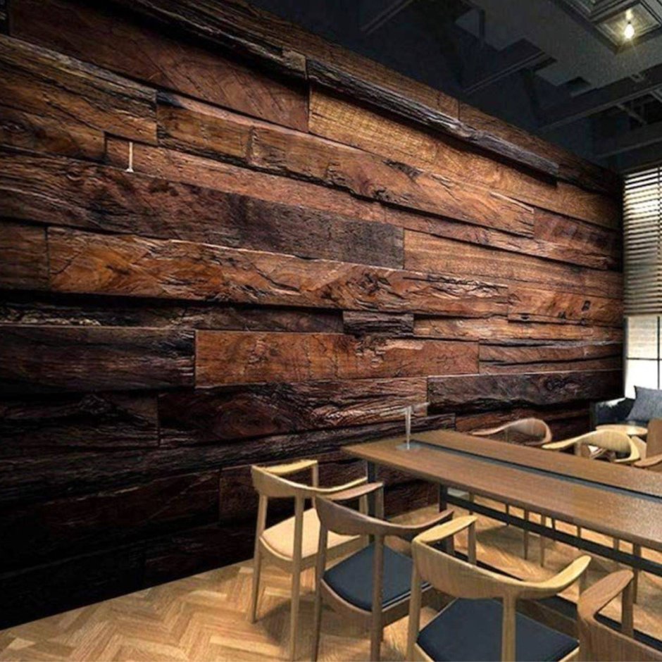 Отделка стен деревянными досками