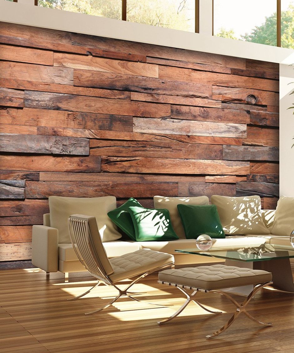 Отделка стен деревом