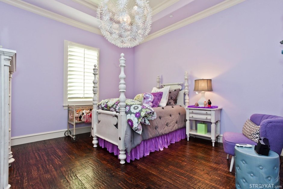 Лавандовый цвет стен в детской