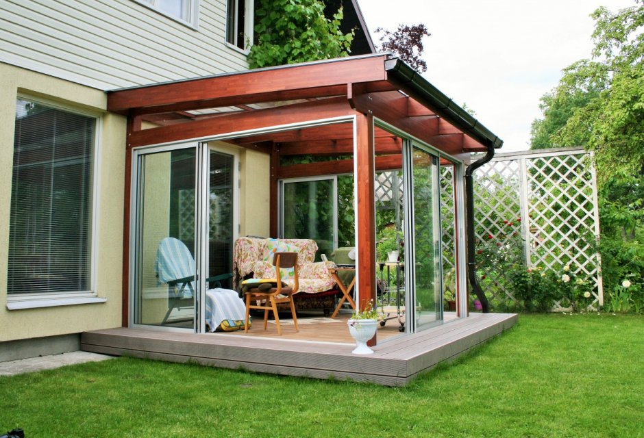 Раздвижные двери на веранду