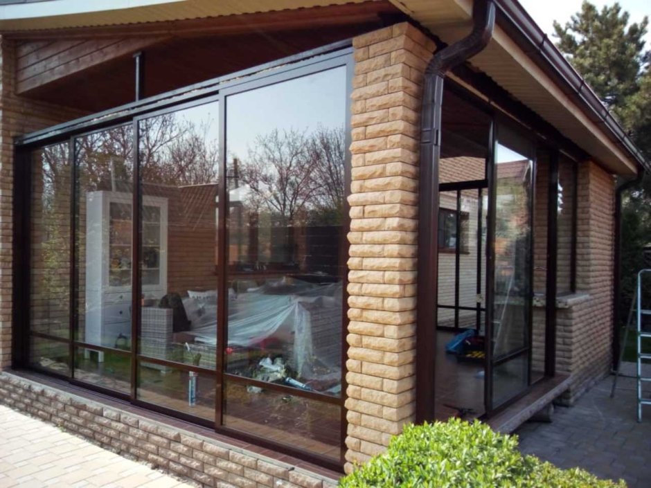 Остекление террасы Алютех