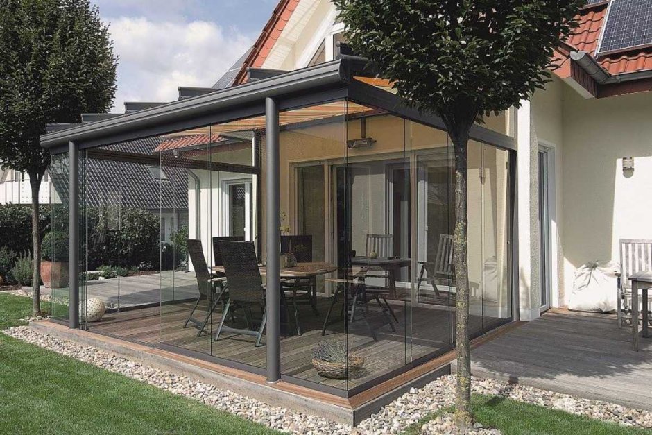 Безрамное остекление террасы