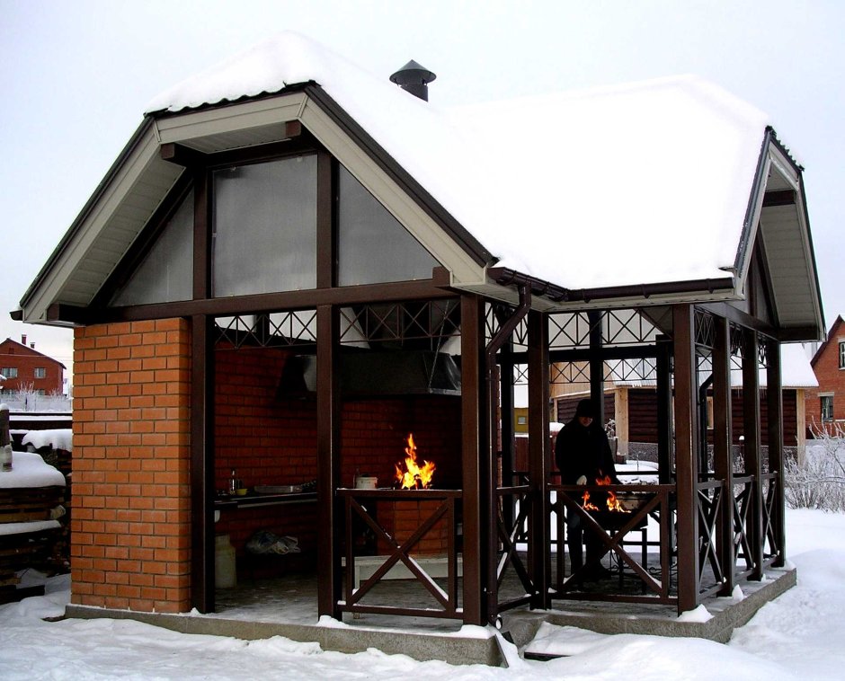 Беседки из с мангалом