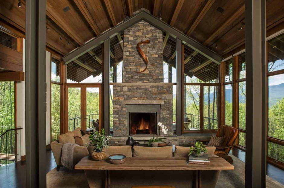 Камин на веранде