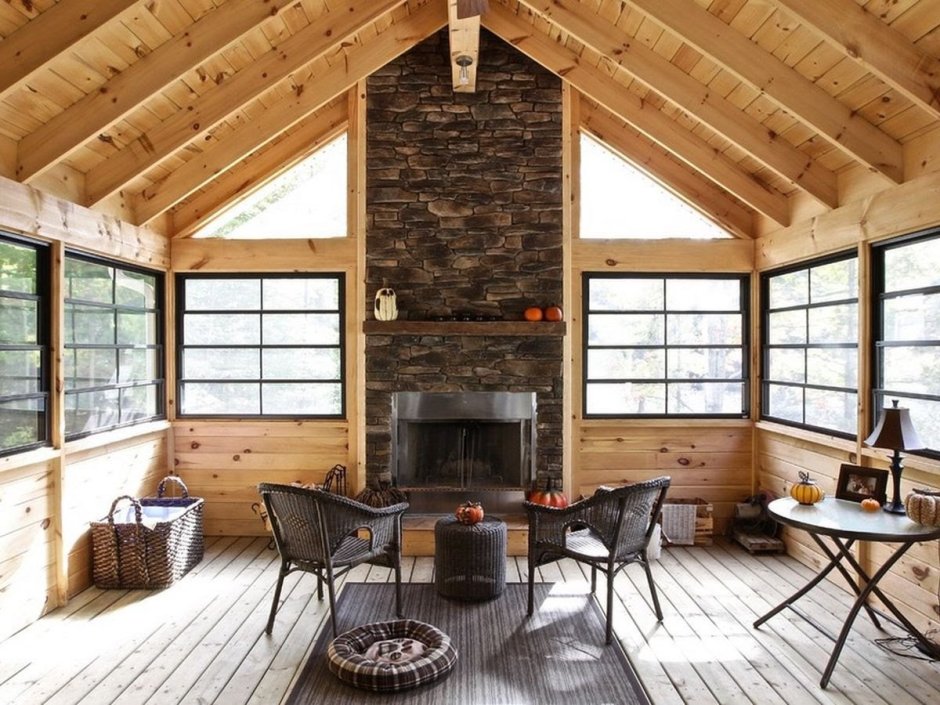 Зимняя веранда с барбекю