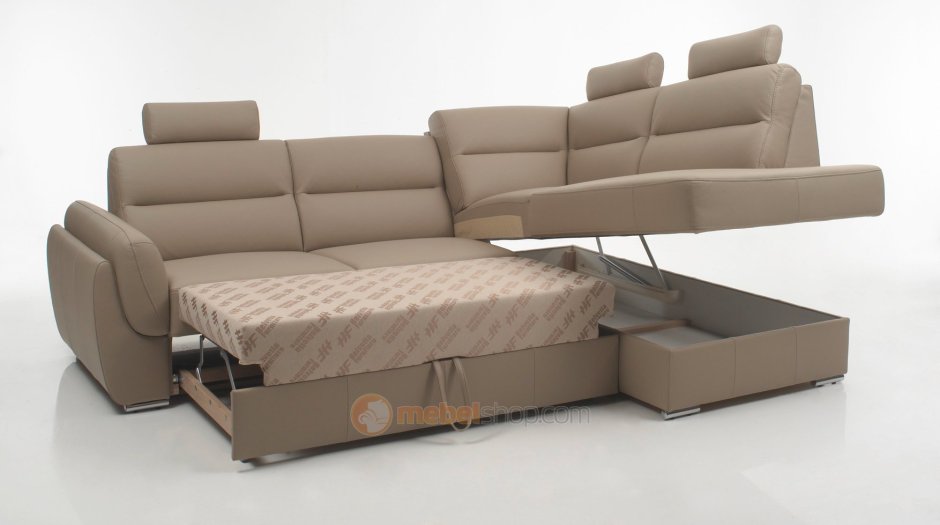 Угловой диван в разложенном виде