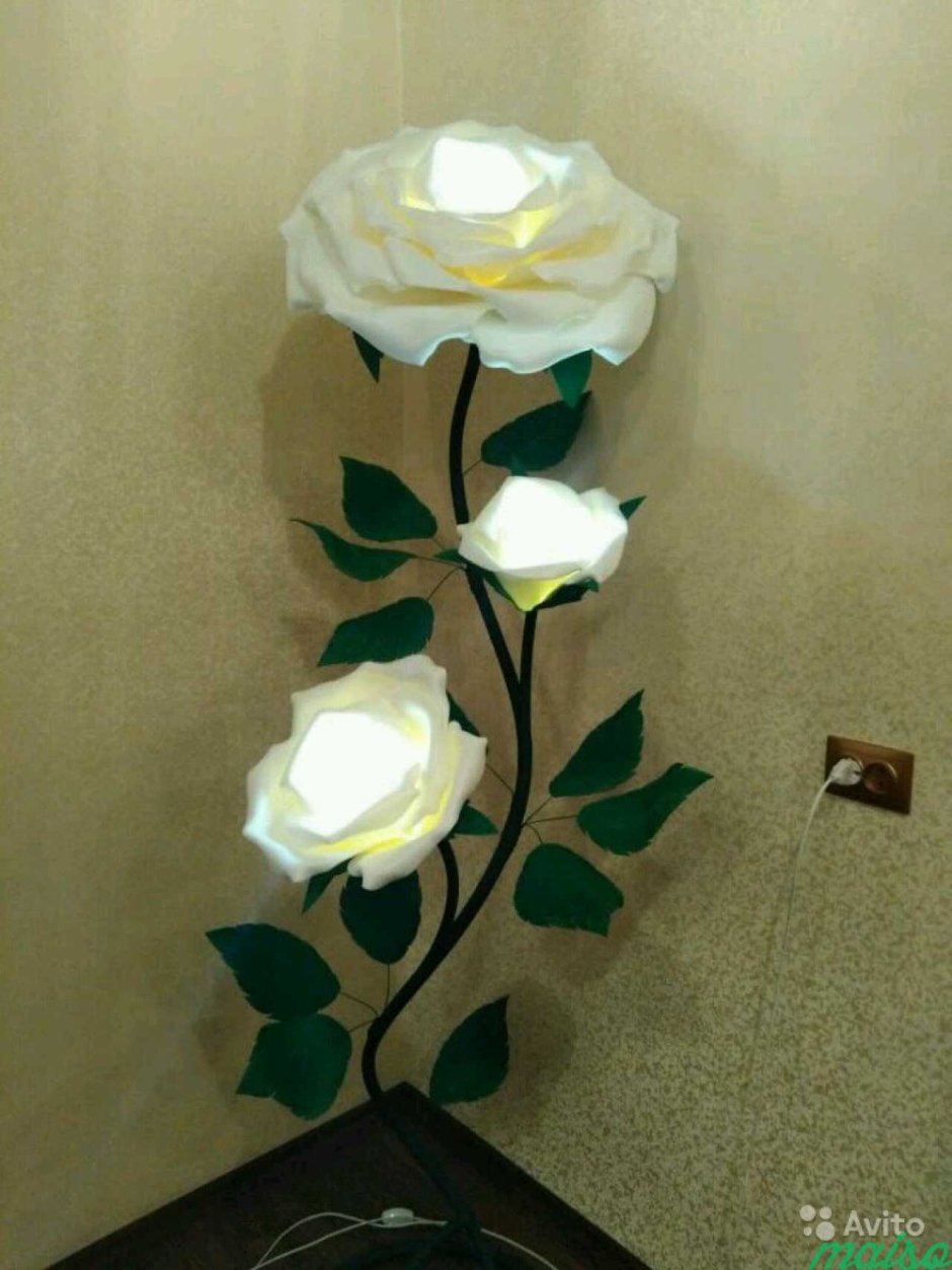 Светильник роза из фоамирана