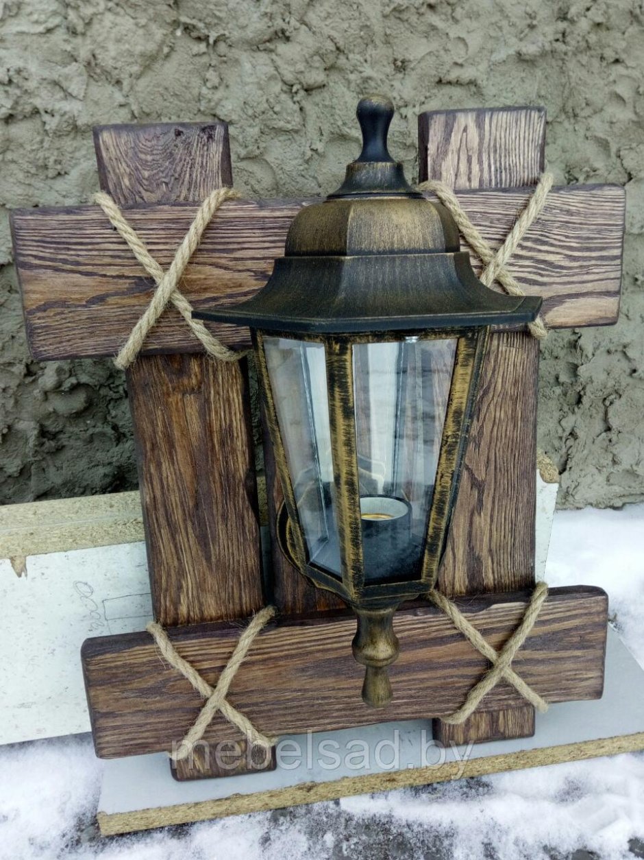 Деревянные светильники под старину