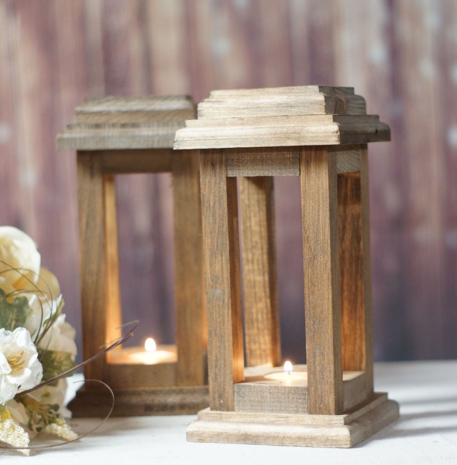 Фонарь деревянный декоративный