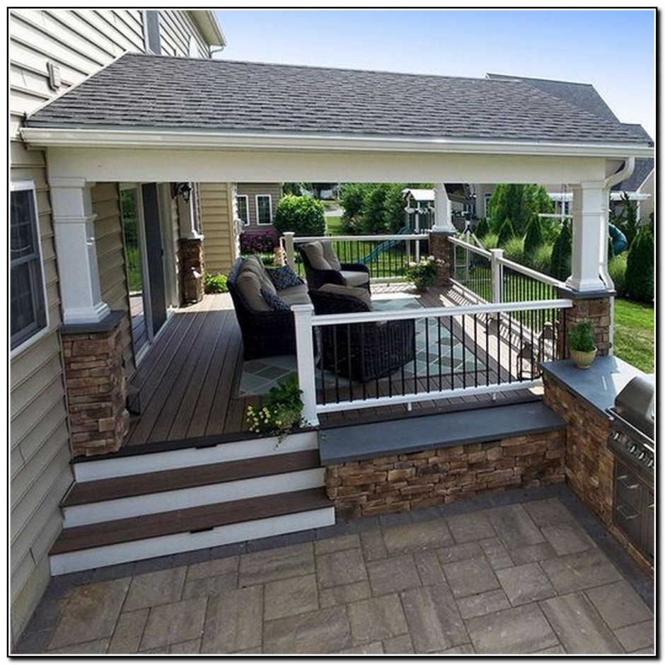 Терраса из кухни в частном доме