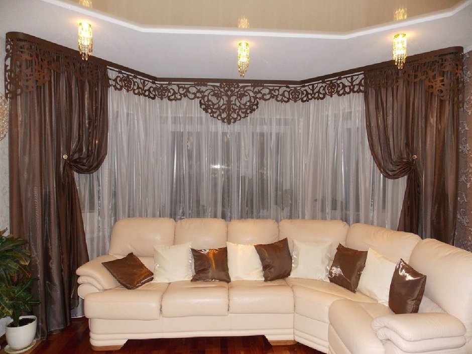 Шторы для угловой гостиной