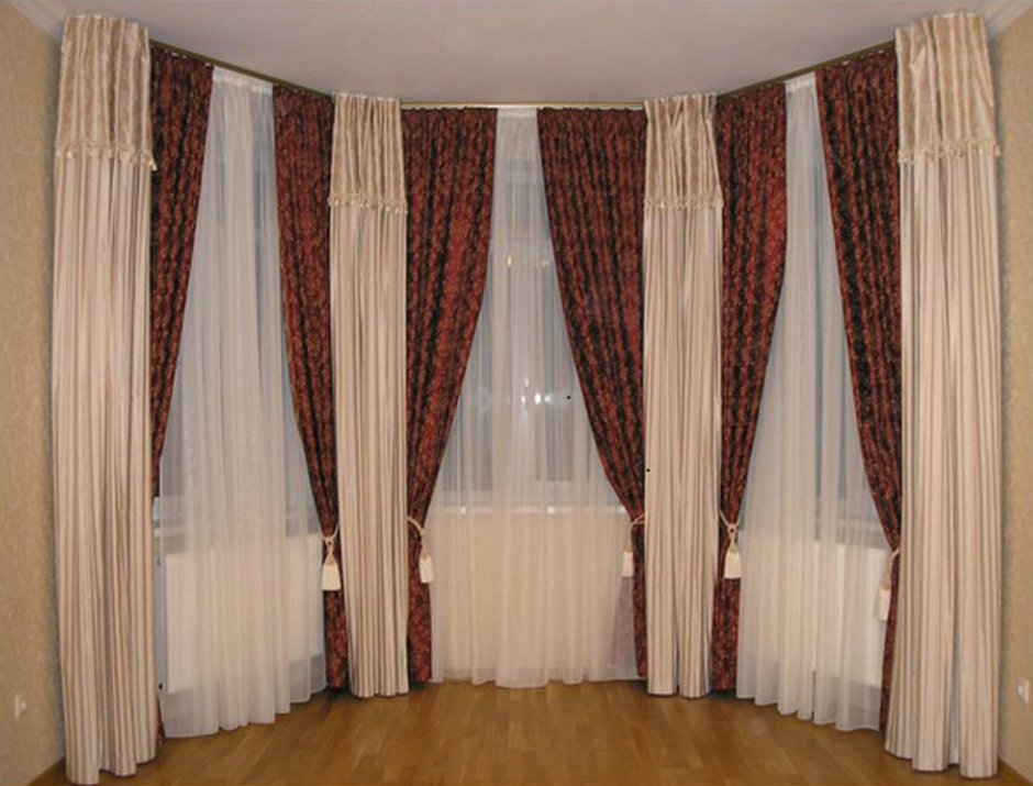 Шторы для угловых эркерных окон