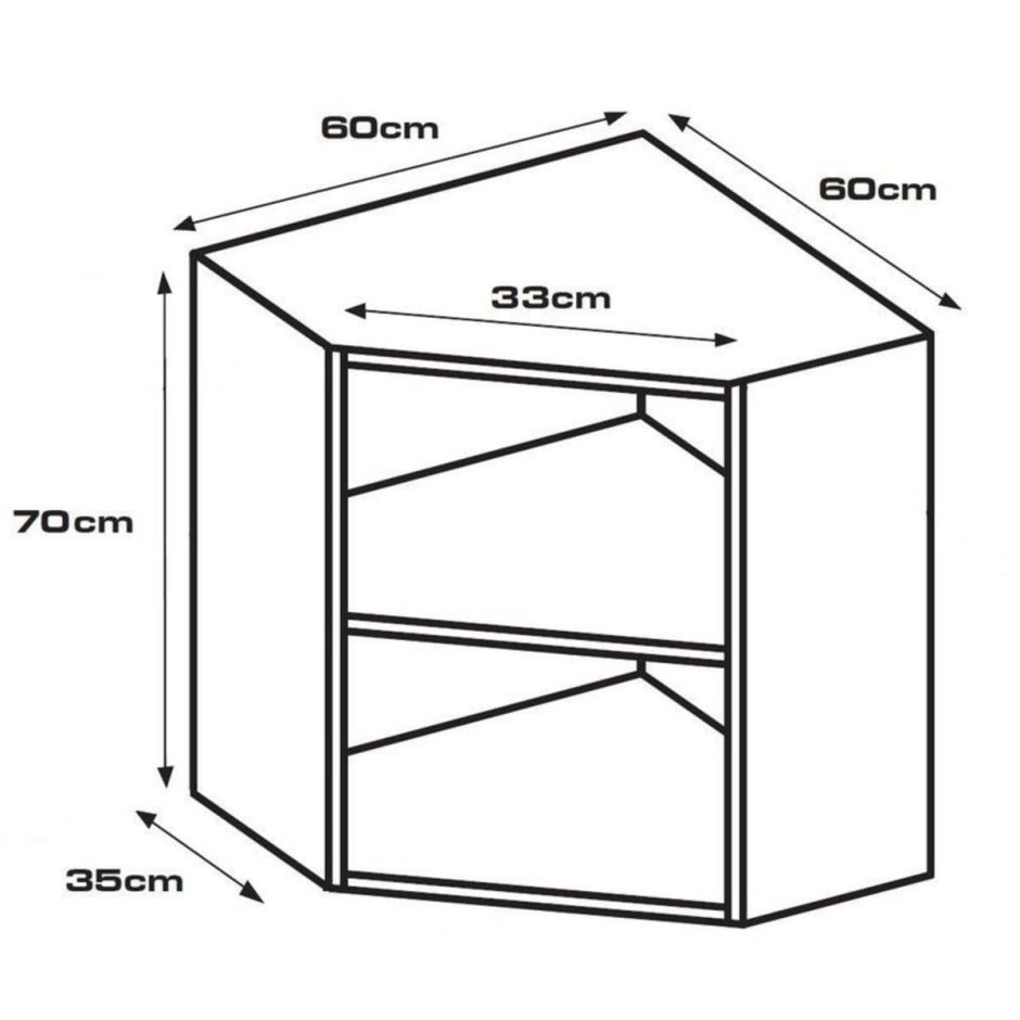 Каркас навесной угловой 60x92x60 см, ЛДСП, цвет белый